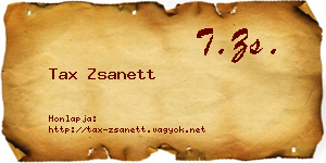 Tax Zsanett névjegykártya
